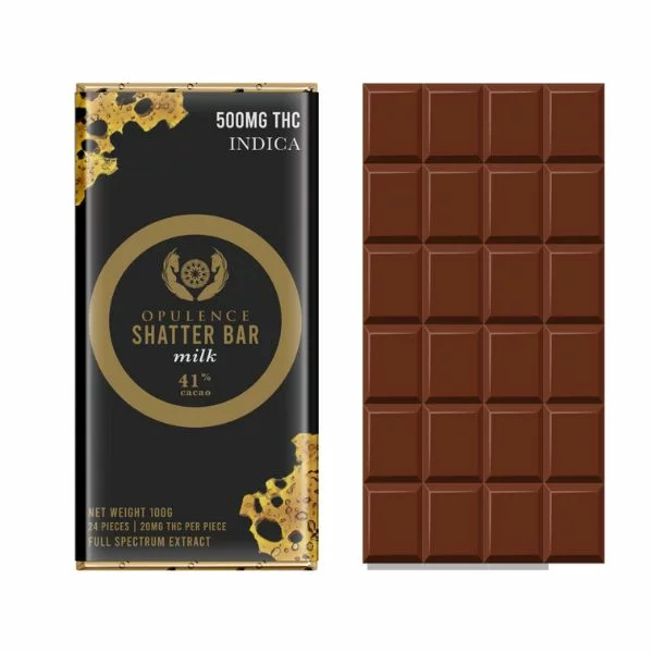 Opulence Indica Milk Chocolate Shatter Bar 500mg