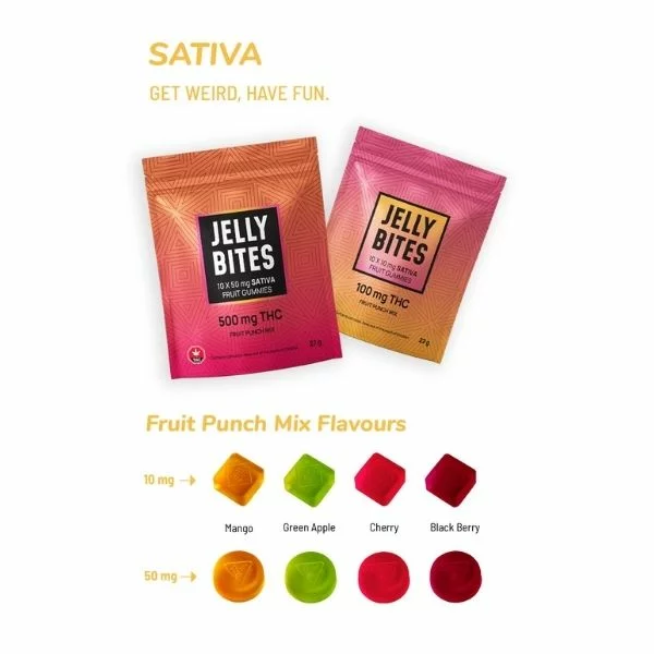 Twisted Extracts Jelly Bites Fruit Punch Sativa 500mg