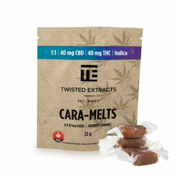 Twisted Extracts 1:1 Indica/CBD Cara-Melts 40mg THC 40mg CBD