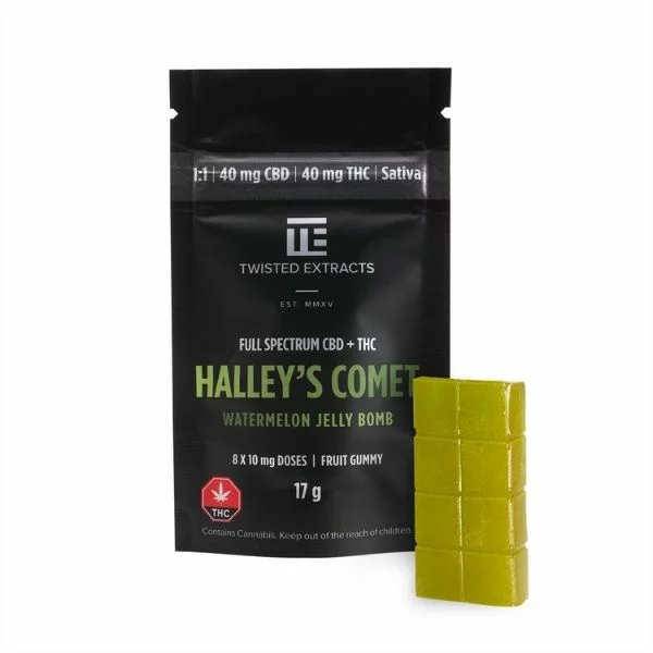 Twisted Extracts Watermelon Halley’s Comet Jelly Bomb 40mg THC 40mg CBD