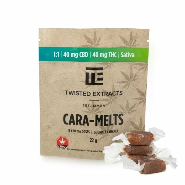 Twisted Extracts 1:1 Sativa/CBD Cara-Melts 40mg THC 40mg CBD