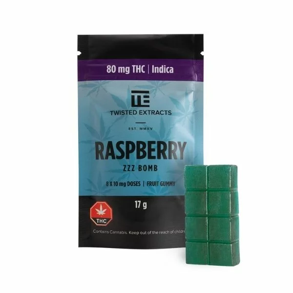 Twisted Extracts Blue Raspberry Zzz Bomb 80mg THC